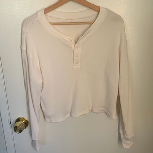 Abercrombie long sleeve waffle Henley top